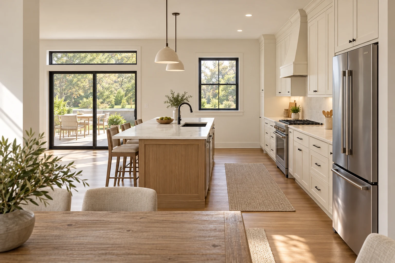 Millstone kitchen with oak island