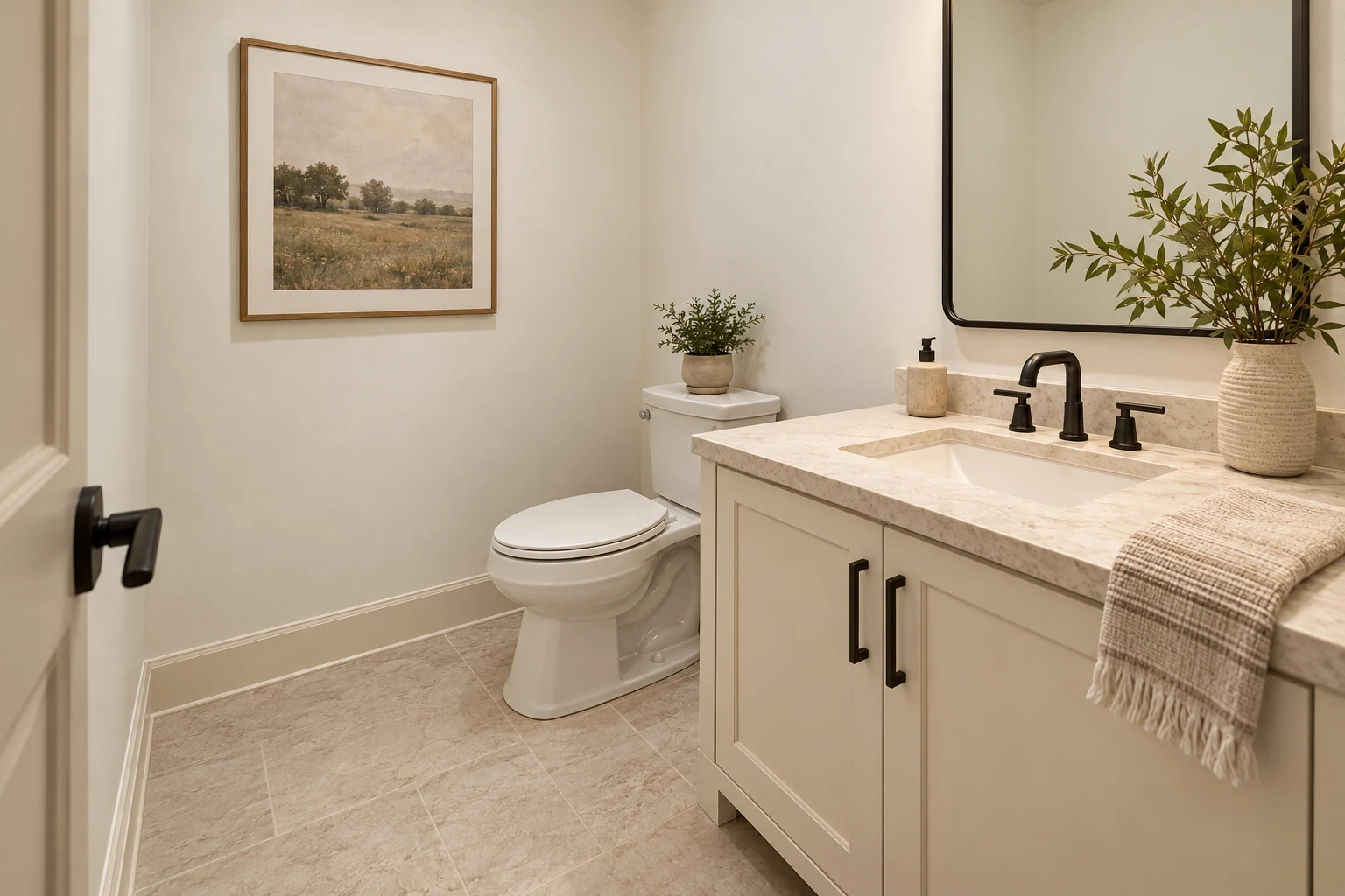 Millstone main-floor powder room