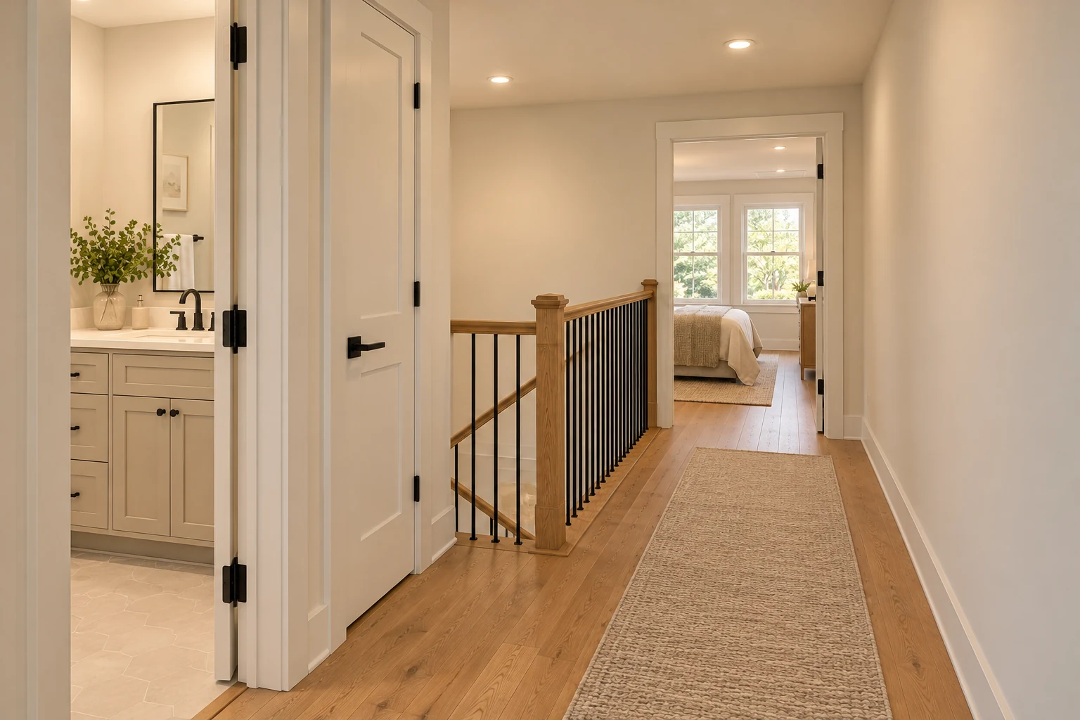 Millstone upstairs hall toward the bedroom